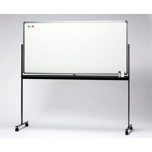 日本製　移動式ホワイトボード（黒板）（キャスター脚付き）900×1800　メタリックブラック脚　（回転式ボード：ホワイト×黒板）（HSS-P)『予約』｜hss-products｜02