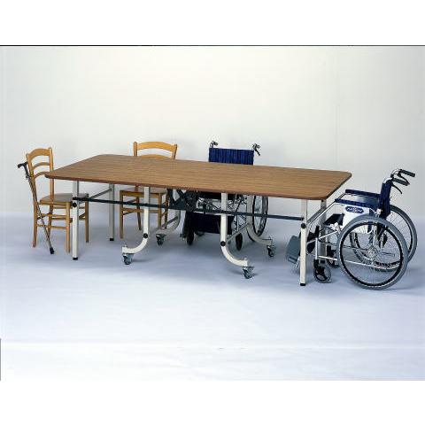 折りたたみ作業台EX　折りたたみ作業テーブル　アイボリー：立ち仕事用（HIRANO）小型900×1800×高さ740（天板メラミン木目調）予約 |  | 01