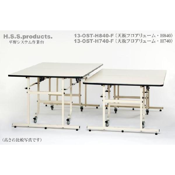 折りたたみ作業台DX　折りたたみ作業テーブル　アイボリー：立ち仕事・座り仕事用　中型1200×1800×高さ740（天板フロアリューム）予約 |  | 01