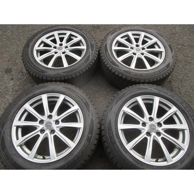 ◇送料込み◇ 225/60R17 中古スタッドスホイール4本　アル　ヴェル 【K】中古スタッドレス付4本SET☆ミルアスVX☆ダンロップ SJ8 225
