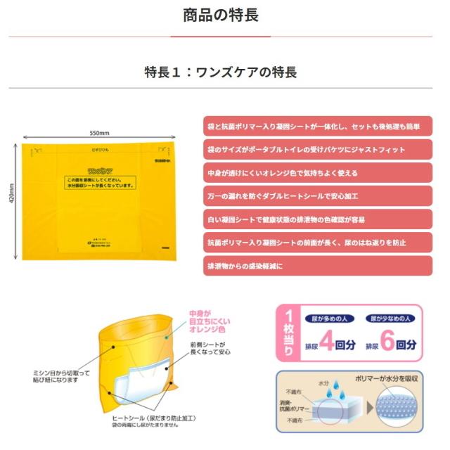 総合サービス 日本製 ポータブルトイレ用トイレ処理袋 ワンズケア YS