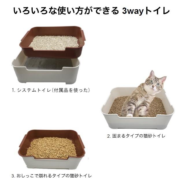 システムトイレ 猫用 3way ペット用トイレ 子猫・成猫・高齢猫にも
