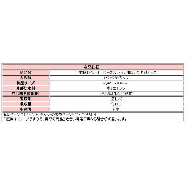 ポータブルトイレ用使い捨て紙バッグ ポイレット 30枚入り 介護の負担