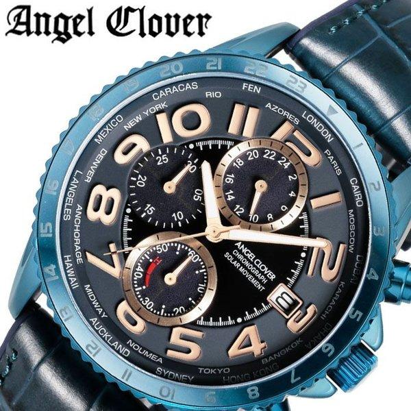 年末のプロモーション Clover Angel 腕時計 エンジェルクローバー 時計 MOS44NNV-NV  ネイビー メンズ SOLAR MOND ソーラー モンド 腕時計