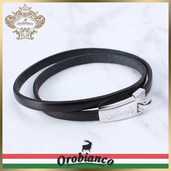 経典 ブランド レディース Orobianco 二重巻き レザー メンズ ブレスレット オロビアンコ かっこいい おしゃれ 50代 40代 30代 代 おすすめ 話題 人気 Oreb007bk Sv925 シルバー イタリア シンプル 二重巻き 革 メンズアクセサリー