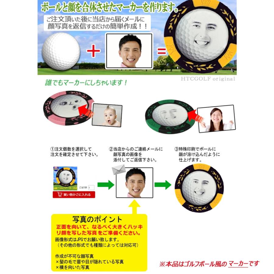HTCゴルフ オリジナル ゴルフ顔 カジノチップマーカー作成 おもしろ