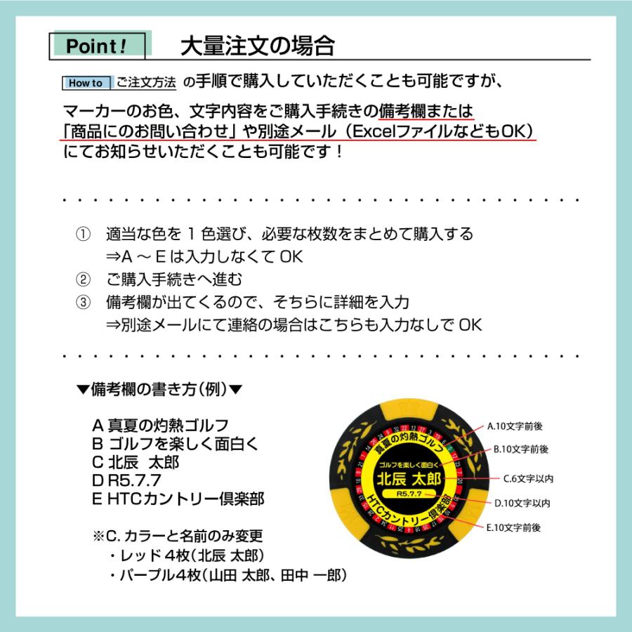 HTCゴルフ オリジナル ゴルフマーカー 名入れ カジノチップマーカー