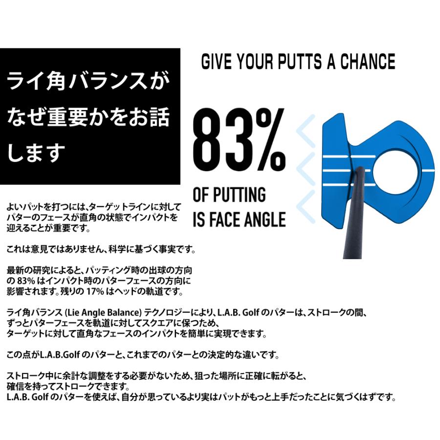 正規販売店 L.A.B.GOLF ラブゴルフ Directed Force 3 ダイレクト フォース 3 ブルー DF3 パター ディレクテッドフォース  ゼロトルク ライ角バランス カラーの画像