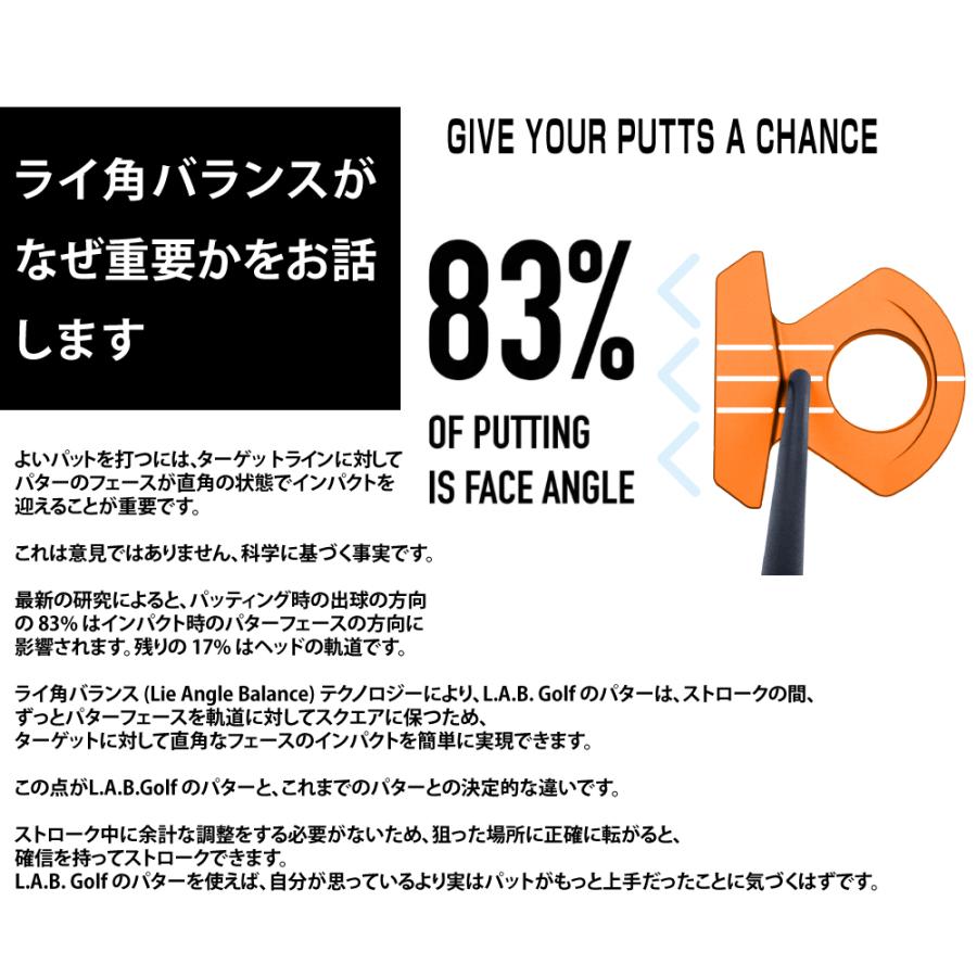 正規販売店 L.A.B.GOLF ラブゴルフ Directed Force 3 ダイレクト フォース 3 オレンジ DF3 パター ディレクテッドフォース  ゼロトルク ライ角バランス カラーの画像