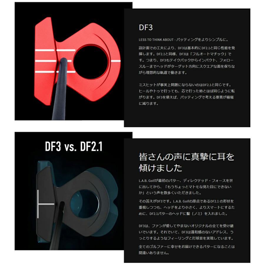 正規販売店 L.A.B.GOLF ラブゴルフ Directed Force 3 ダイレクト フォース 3 レッド DF3 パター ディレクテッドフォース  ゼロトルク ライ角バランス カラーの画像