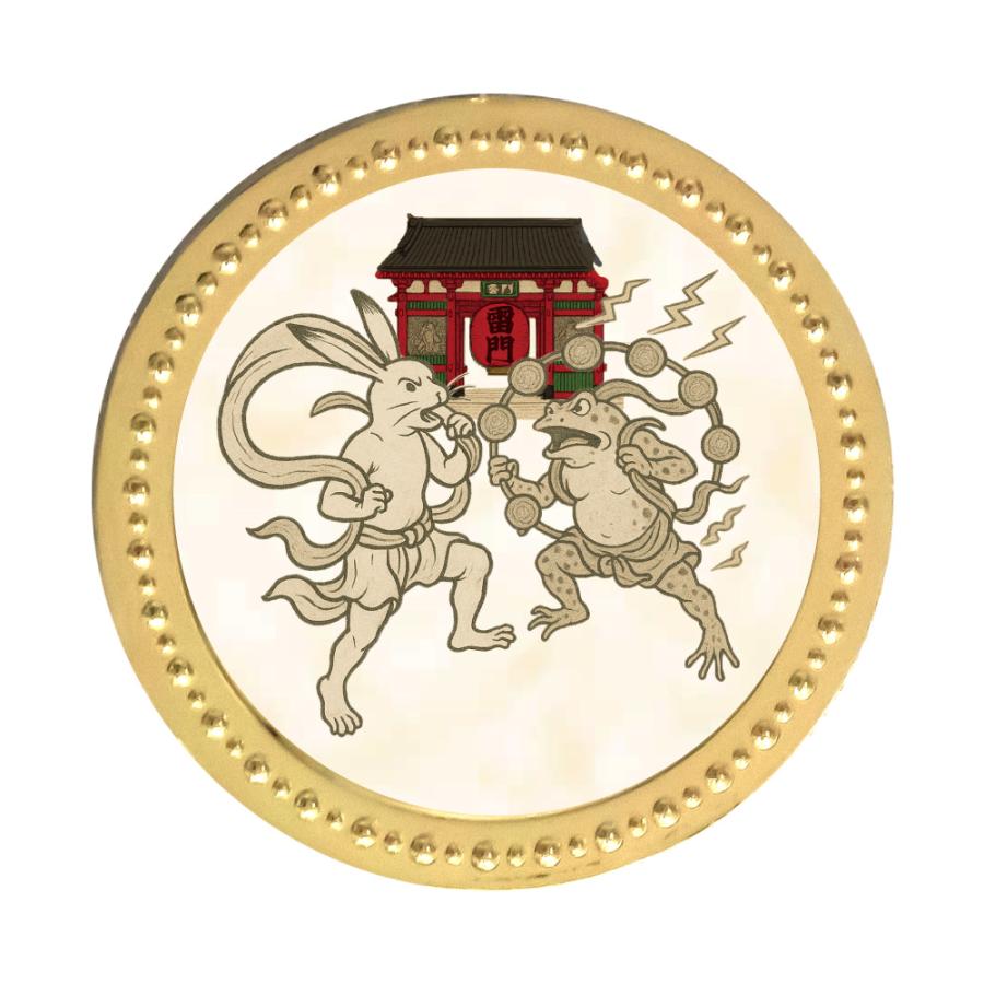 ゴールドマーカー 鳥獣戯画マーカー 東京 メタルマーカー ゴルフマーカー 鳥獣人物戯画 日本 Choju-giga Tokyo JAPAN 関東  GOLD 金 ギフト コンペ ポイント利用