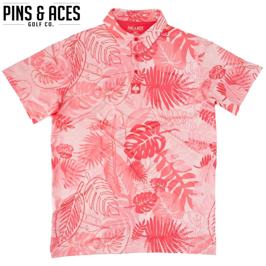 PINS&ACES/ピンズ&エース サンライズボタニカル ポロ Sunrise Botanical PA2PLSBC ポロシャツ 吸汗速乾 UVカット イージーケア ゴルフウェア 送料無料｜htcgolf