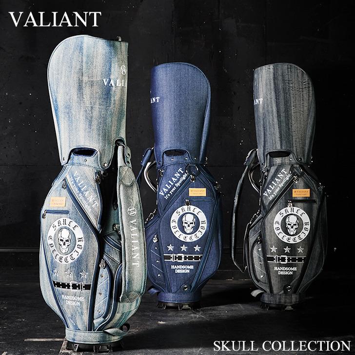 数量限定 VALIANT ヴァリアント2023 スカルコレクション キャディバッグ VA-017CB デニム VALIANT STANDARD ゴルフ  キャディーバック ゴルフバッグ 送料無料