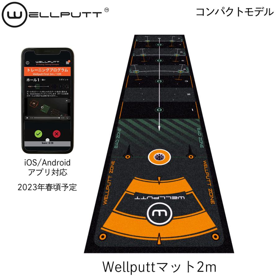 日本正規品 コンパクトモデル Wellputtマット2m ゴルフ パター 練習 