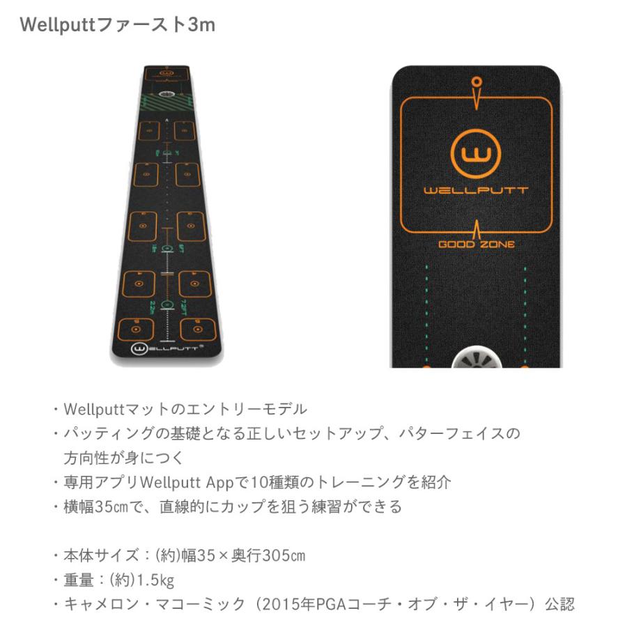 日本正規品 メインモデル Wellputtマット3m ゴルフ パター 練習