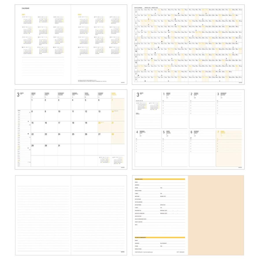 ハイタイド 手帳 21年3月始まり 4月始まり対応 クレア ブロック B6 爆買い送料無料 ウィークリー