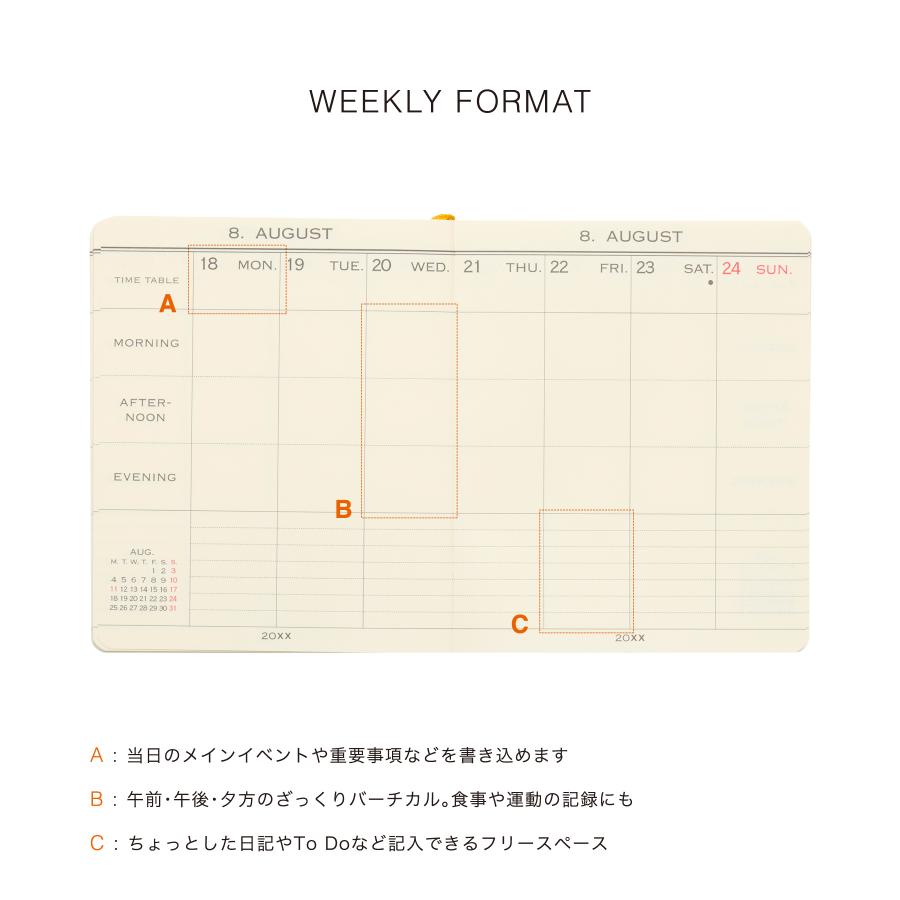 ハイタイド 手帳 2026 / Dタイプ リフィル / スクエア 週間バーチカル / 2025年10月始まり / ウィークリースケジュール帳 | HIGHTIDE DIARY | 03