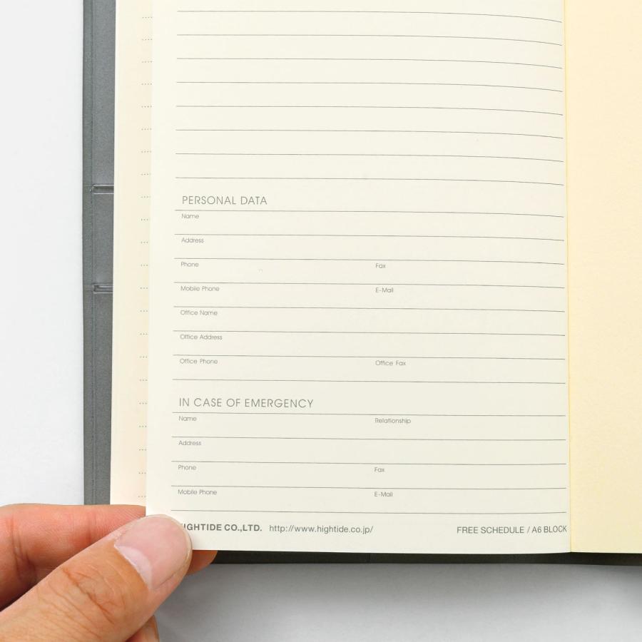 手帳 ハイタイド フリーダイアリー A6（エンディ） HIGHTIDE A6 手帳 ウィークリー 週間 日記 日記帳 バレットジャーナル スケジュール帳 | HIGHTIDE DIARY | 17
