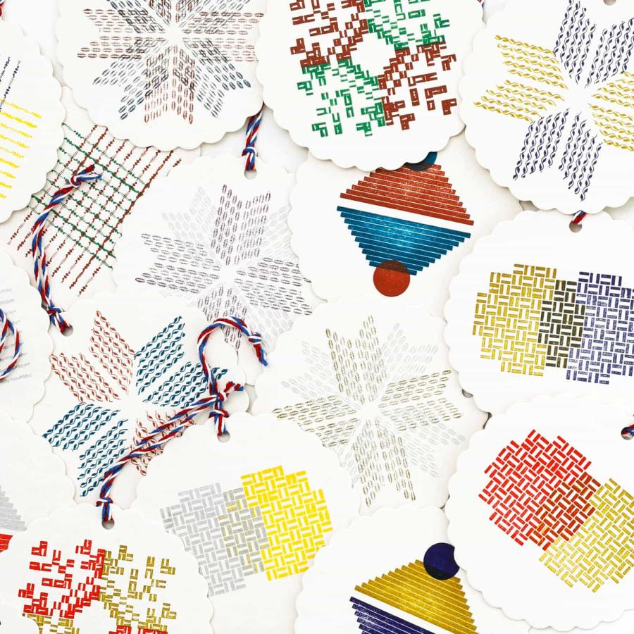 メッセージカード ミニ  グリーティングカード 活字組版オーナメントカード（スノーフレーク） カード 活版印刷 雪 | HIGHTIDE | 12