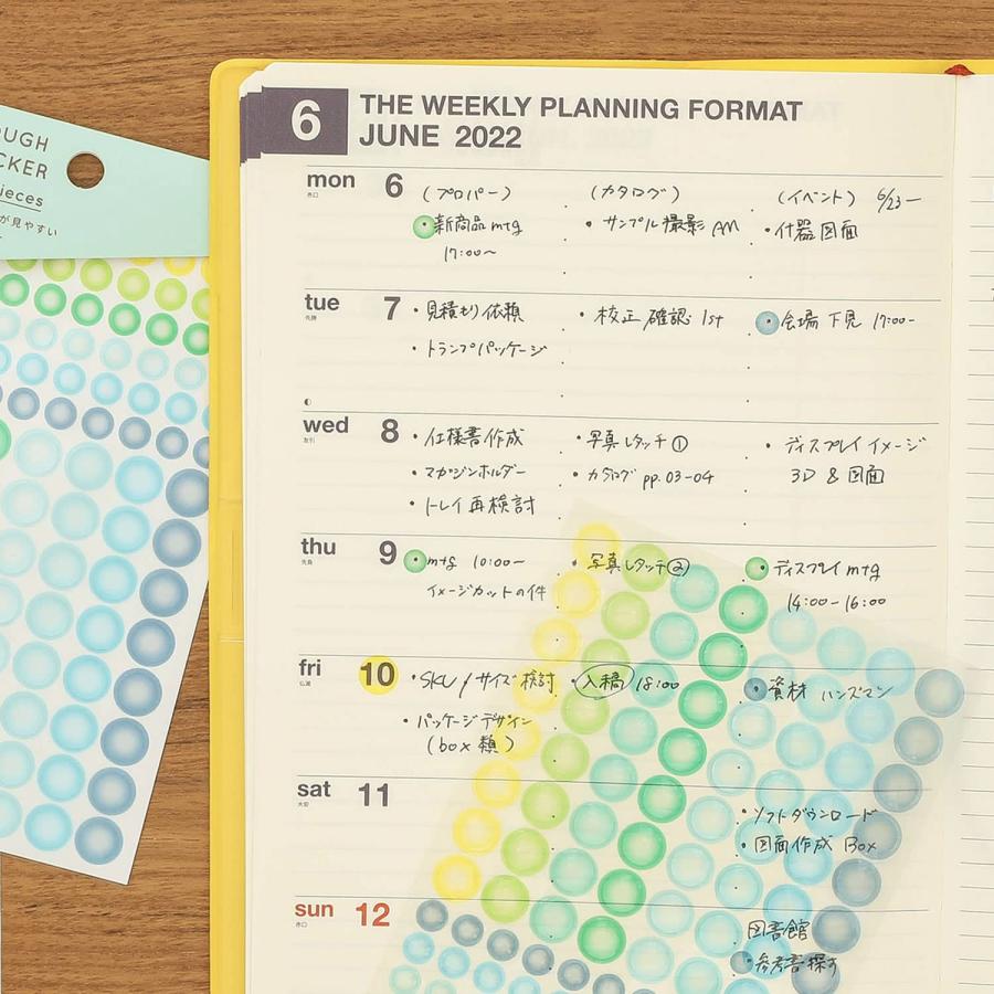 シール シースルーポイントステッカー 手帳 スケジュール帳 育児日記 デコ 透明 クリア 書き込み 貼り直し はがせる ミニ 小さい ハイタイド | HIGHTIDE | 07