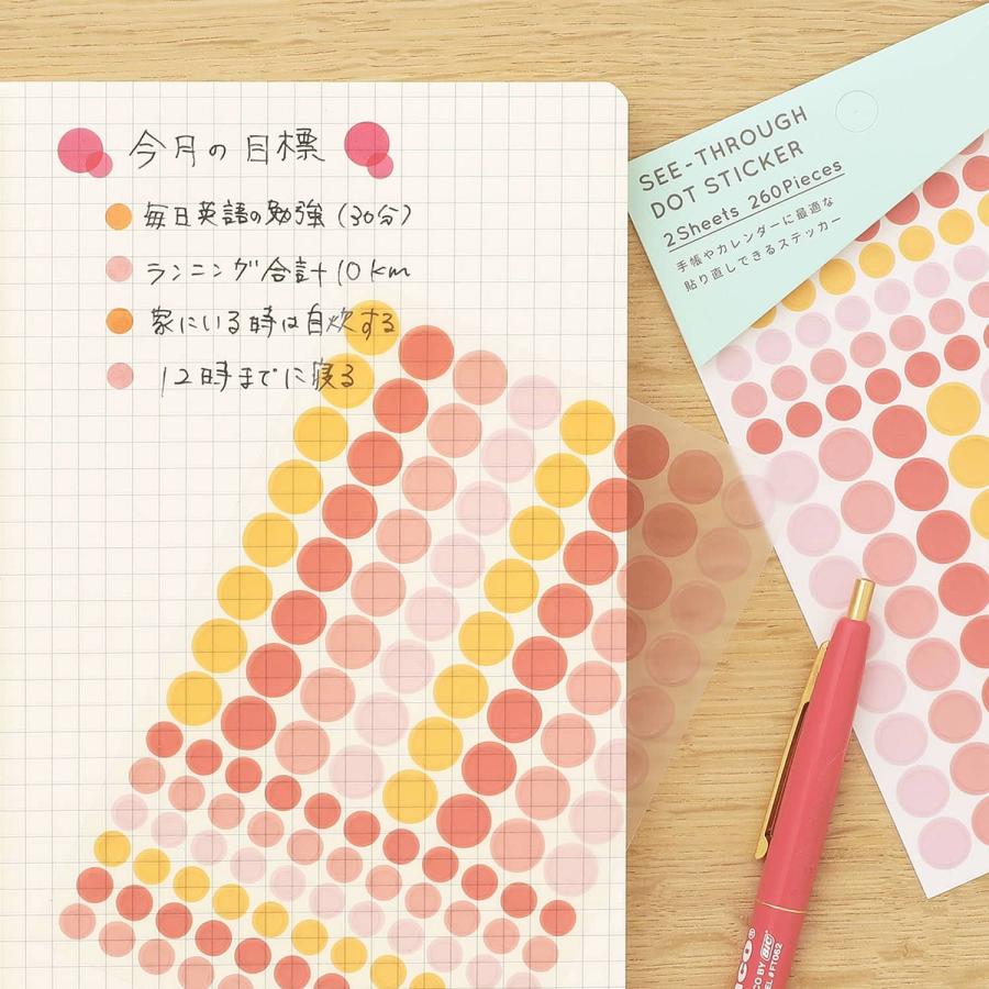 シール シースルードットステッカー 手帳 スケジュール帳 育児日記 デコ 透明 クリア 書き込み 貼り直し はがせる ミニ 小さい ハイタイド | HIGHTIDE | 07