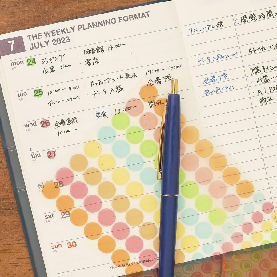 シール シースルードットステッカー 手帳 スケジュール帳 育児日記 デコ 透明 クリア 書き込み 貼り直し はがせる ミニ 小さい ハイタイド | HIGHTIDE | 09