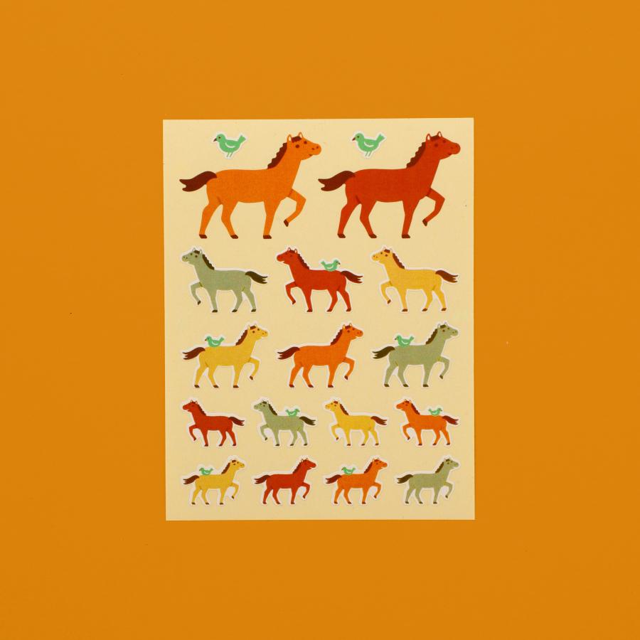 シール ニューレトロ みんなのシール 干支 ステッカー 午 馬 うま 正月 新年 手帳 かわいい 可愛い 昭和レトロ 雑貨 | ニューレトロ