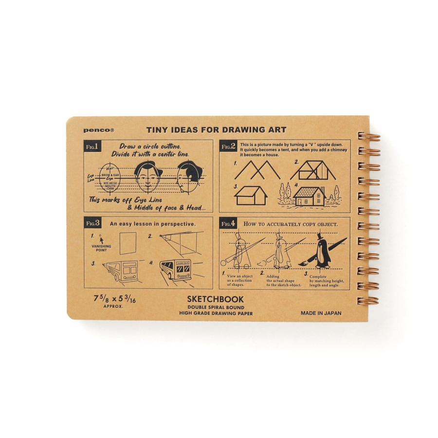 penco ペンコ スケッチブック B6 並口 画用紙 厚紙 お絵描き リング式 アート 水彩画 イラスト 絵 デッサン パステル クレヨン 色鉛筆 | penco | 02