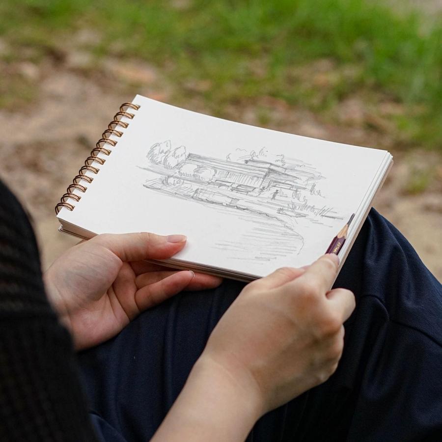 penco ペンコ スケッチブック B6 厚口 画用紙 厚紙 お絵描き リング式 アート 水彩画 イラスト 絵 デッサン パステル クレヨン 色鉛筆 | penco | 07