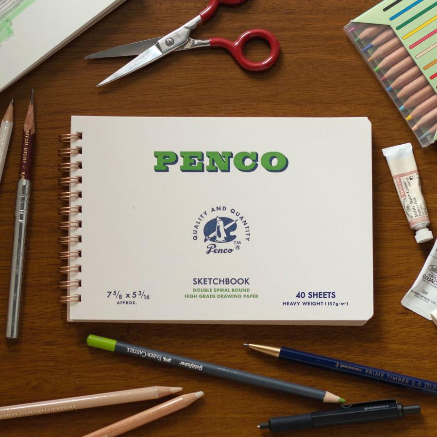 penco ペンコ スケッチブック B6 厚口 画用紙 厚紙 お絵描き リング式 アート 水彩画 イラスト 絵 デッサン パステル クレヨン 色鉛筆 | penco | 10