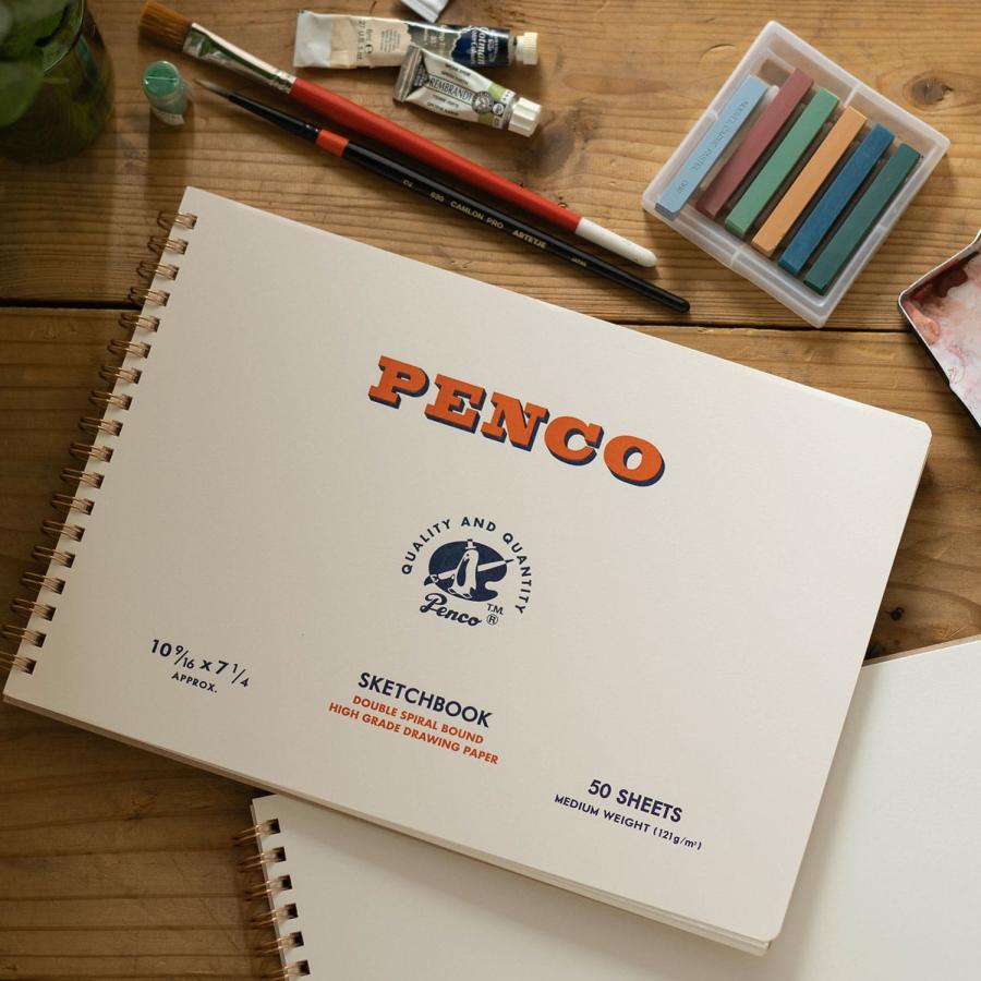 penco ペンコ スケッチブック B5 並口 画用紙 厚紙 お絵描き リング式 アート 水彩画 イラスト 絵 デッサン パステル クレヨン 色鉛筆 | penco | 05