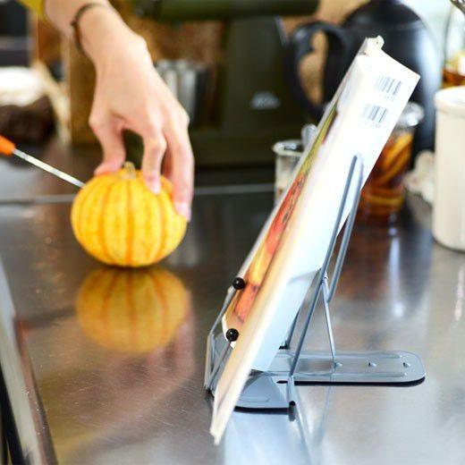ブックスタンド メタルブックレスト 本立て レシピスタンド 離乳食 卓上 書見台 ブックホルダー ブックストッパー 譜面台 教科書 コンパクト 折り畳み キッチン | HIGHTIDE | 21