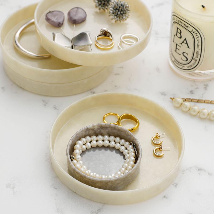 小物入れ サークルデスクトレイ マーブル メラミン トレー 机上収納 デスク キャッシュトレイ アクセサリー | HIGHTIDE | 13