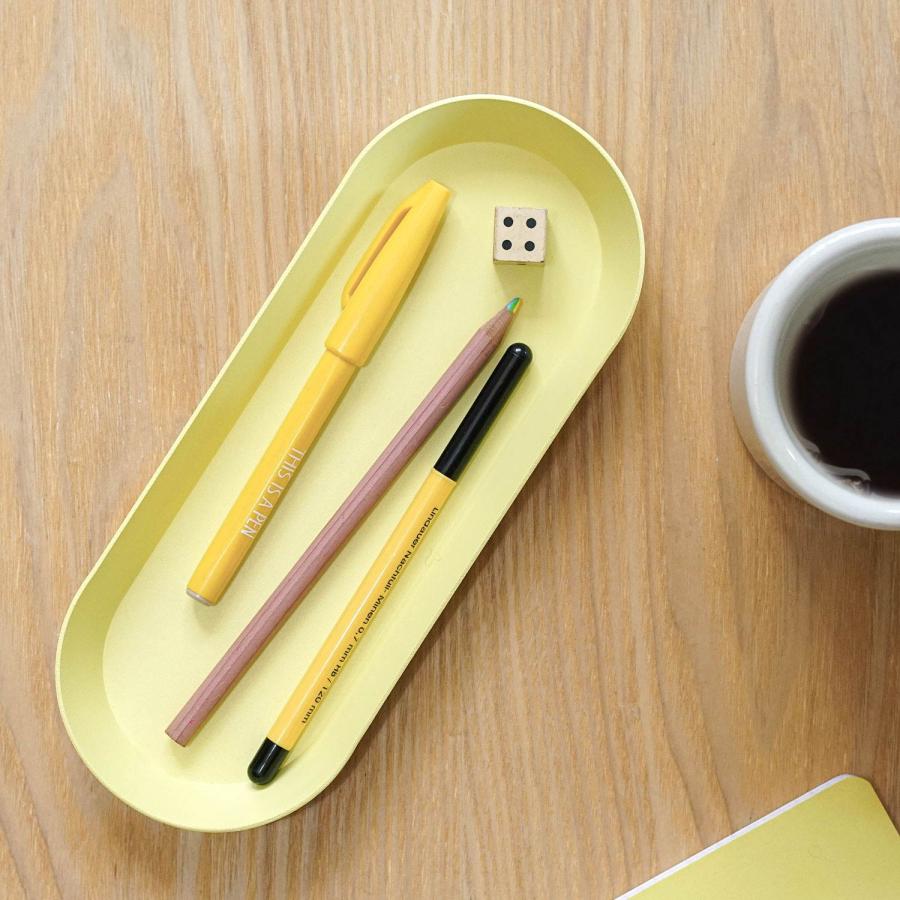 ペントレイ デスクトレイ オーバルトレイ（スチール） メモ帳 ペン トレイ デスクトレー 机上収納 デスク 整理 ペンスタンド ペン入れ ペントレー 眼鏡 | HIGHTIDE | 08