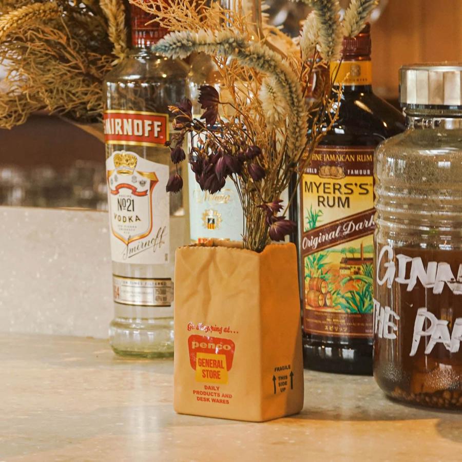 ペン立て ペンスタンド penco ペンコ ブラウンバッグスタンド 鉛筆立て 花瓶 花器 陶器 一輪挿し ツールスタンド カトラリースタンド | HIGHTIDE | 12