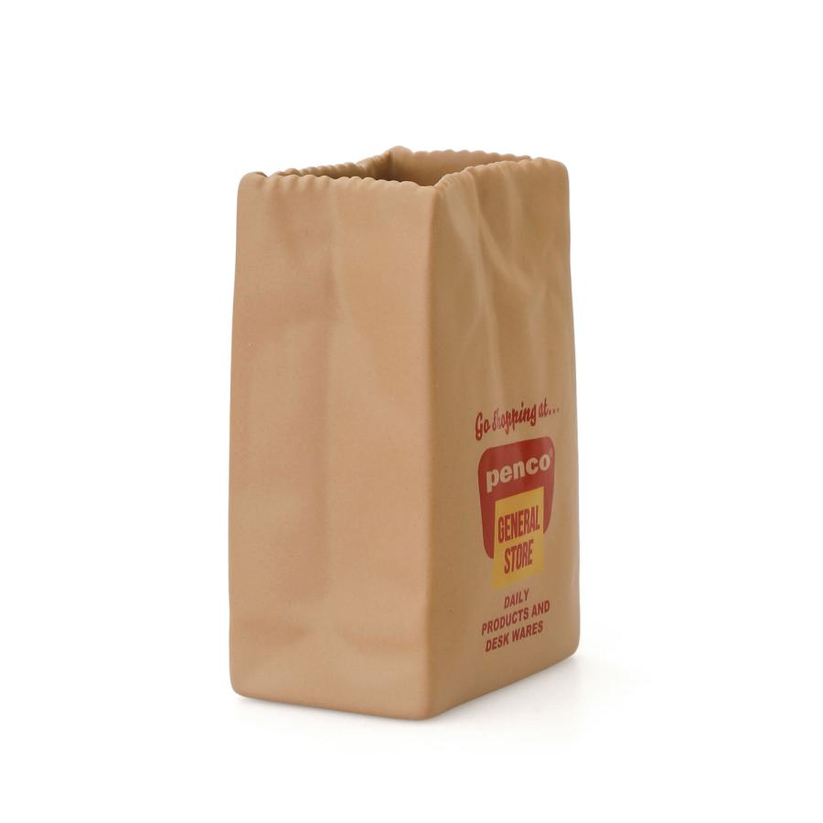 ペン立て ペンスタンド penco ペンコ ブラウンバッグスタンド 鉛筆立て 花瓶 花器 陶器 一輪挿し ツールスタンド カトラリースタンド | HIGHTIDE | 04