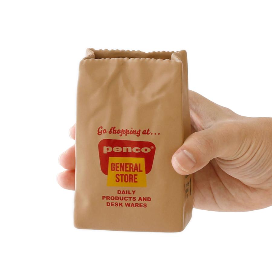 ペン立て ペンスタンド penco ペンコ ブラウンバッグスタンド 鉛筆立て 花瓶 花器 陶器 一輪挿し ツールスタンド カトラリースタンド | HIGHTIDE | 06