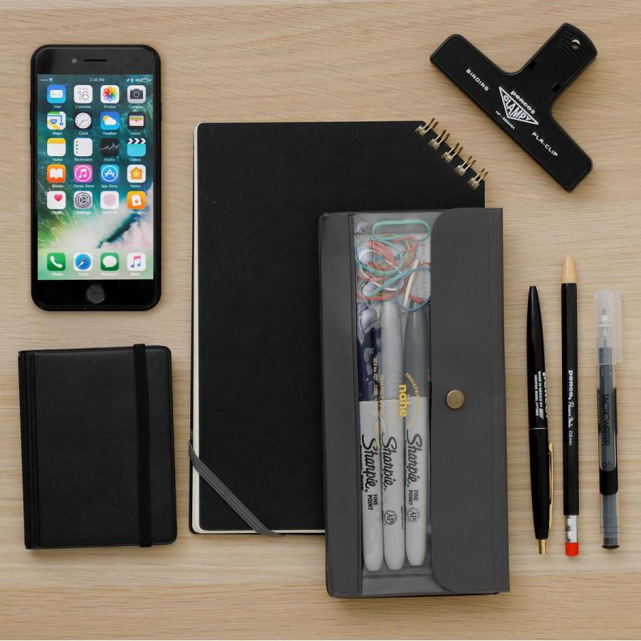 ペンケース nahe ネーエ ジェネラルパーパスケース ワイド アクスタ 歯ブラシ メイクブラシケース 黒 透明 クリア 収納 旅行 シンプル | HIGHTIDE | 24