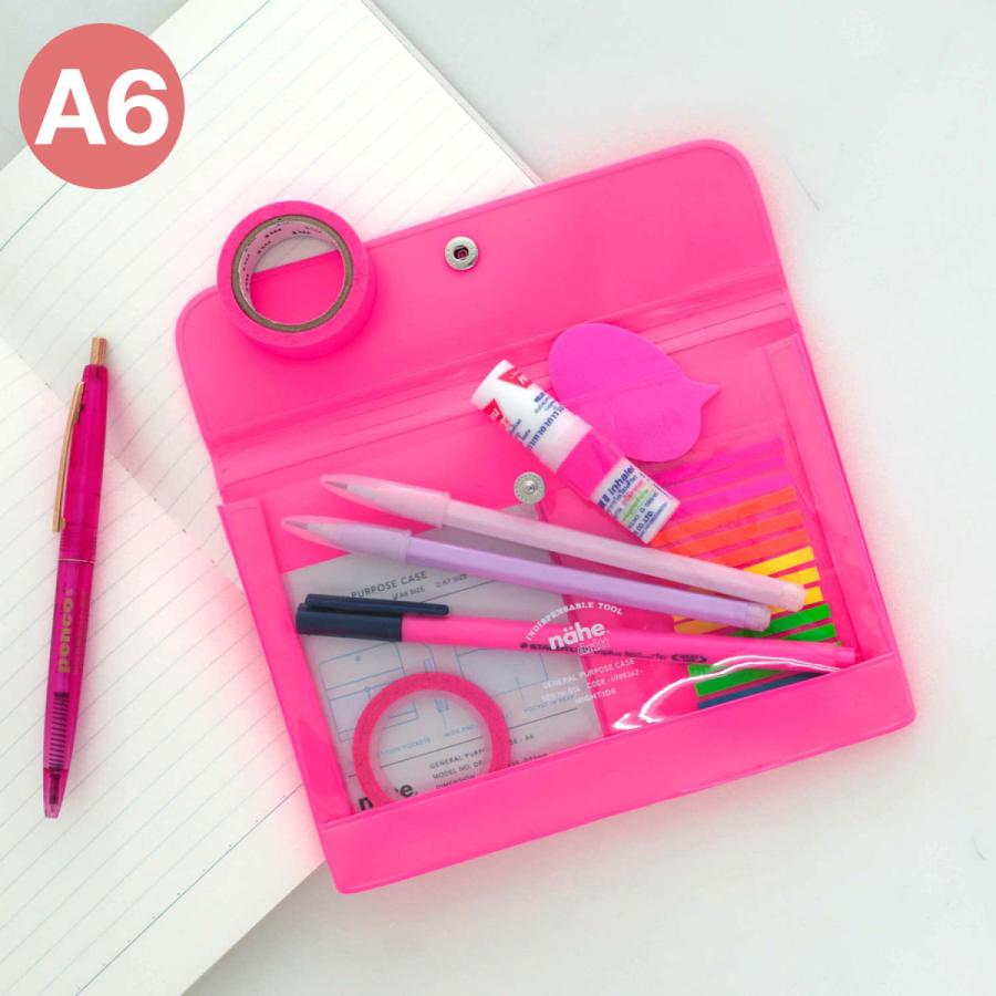 ペンケース ジェネラルパーパスケース nahe ネーエ ネオン A6 通帳 お薬手帳 母子手帳 アクスタ シンプル | HIGHTIDE