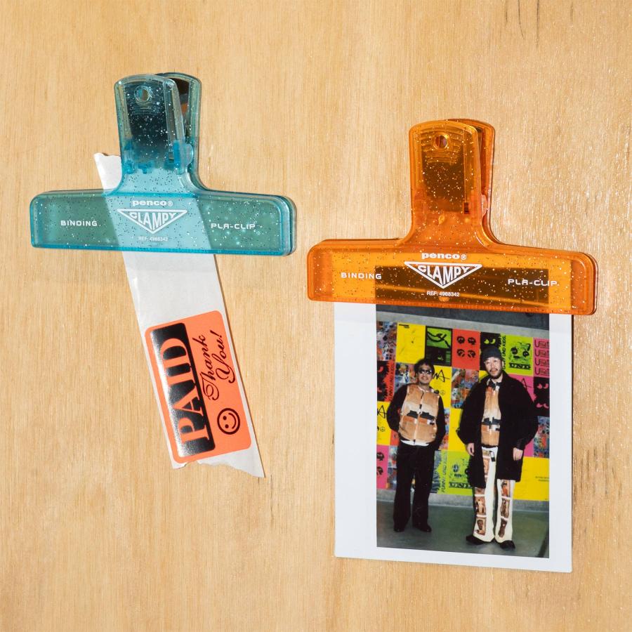 Penco ペンコ プラクリップ グリッター Plastic Clip Glitter 透明 シルバー ラメ クリップボード 紙挟み 袋留め 教科書クリップ ブッククリップ 目玉クリップ | penco | 09