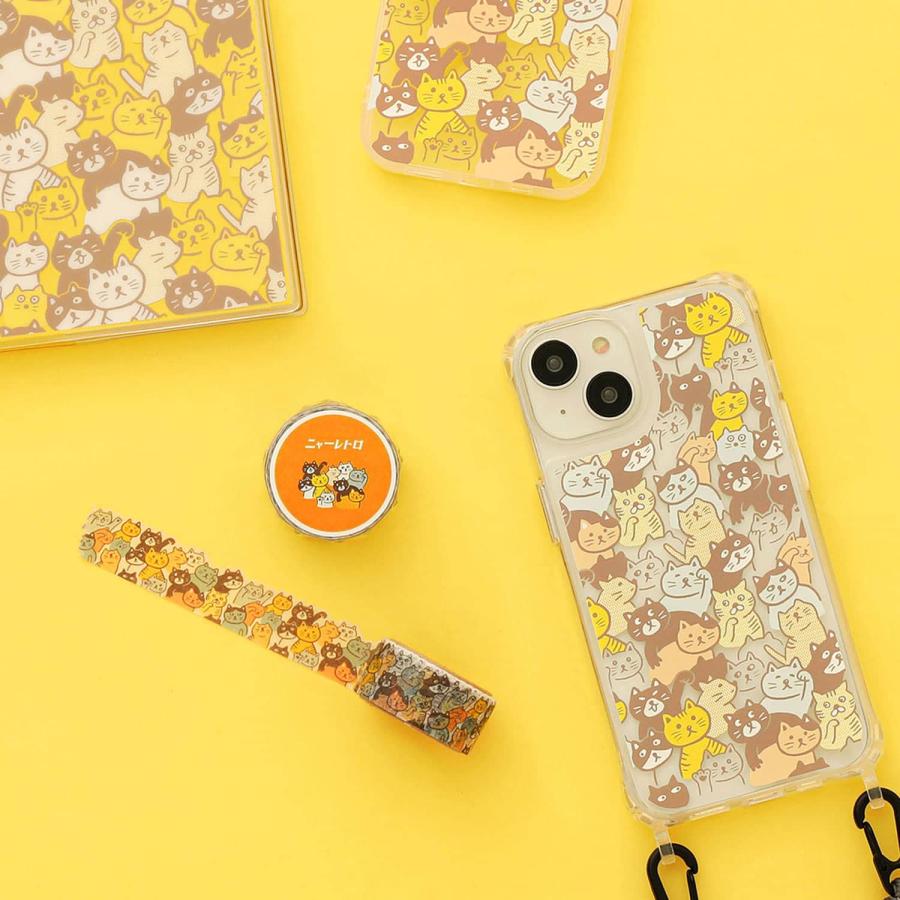 マステ ニューレトロ マスキングテープ シール パンケーキ 猫 ネコ かわいい おしゃれ レトロ デコ 動物 文房具 | HIGHTIDE | 24