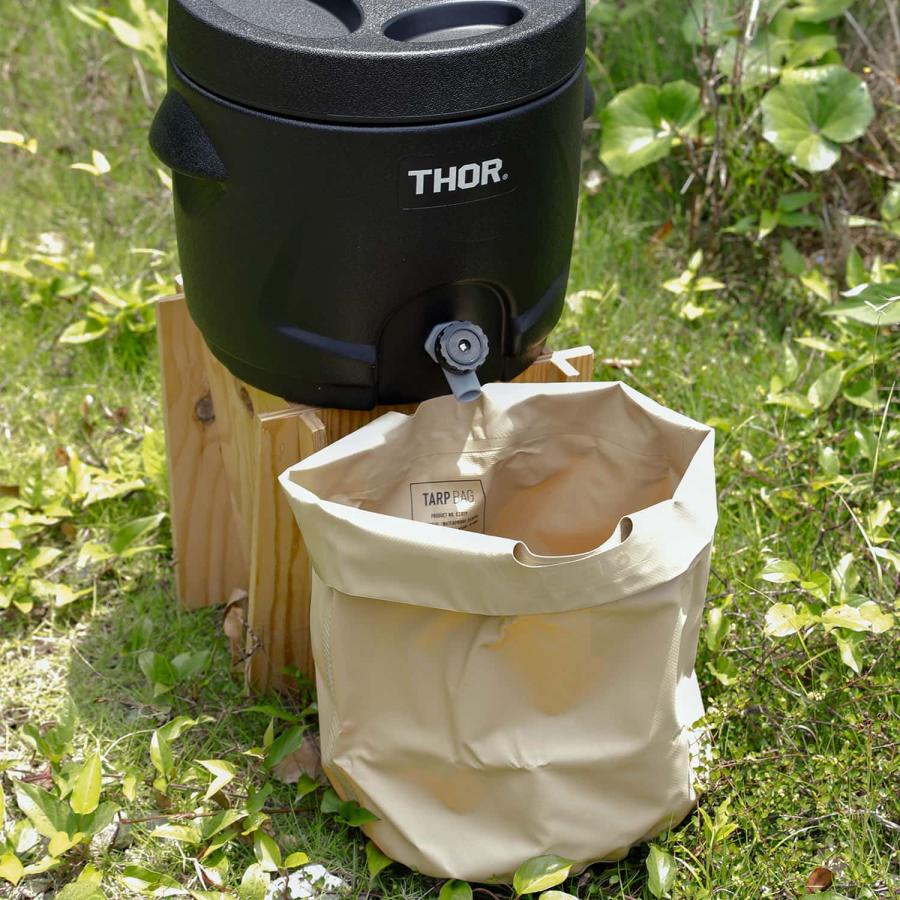 ランドリーバッグ タープバッグ ラウンド S 16L ターポリン ランドリーバスケット 折りたたみ 防水 洗濯かご キャンプ コンパクト 収納 バケツ プランターカバー | HIGHTIDE | 25