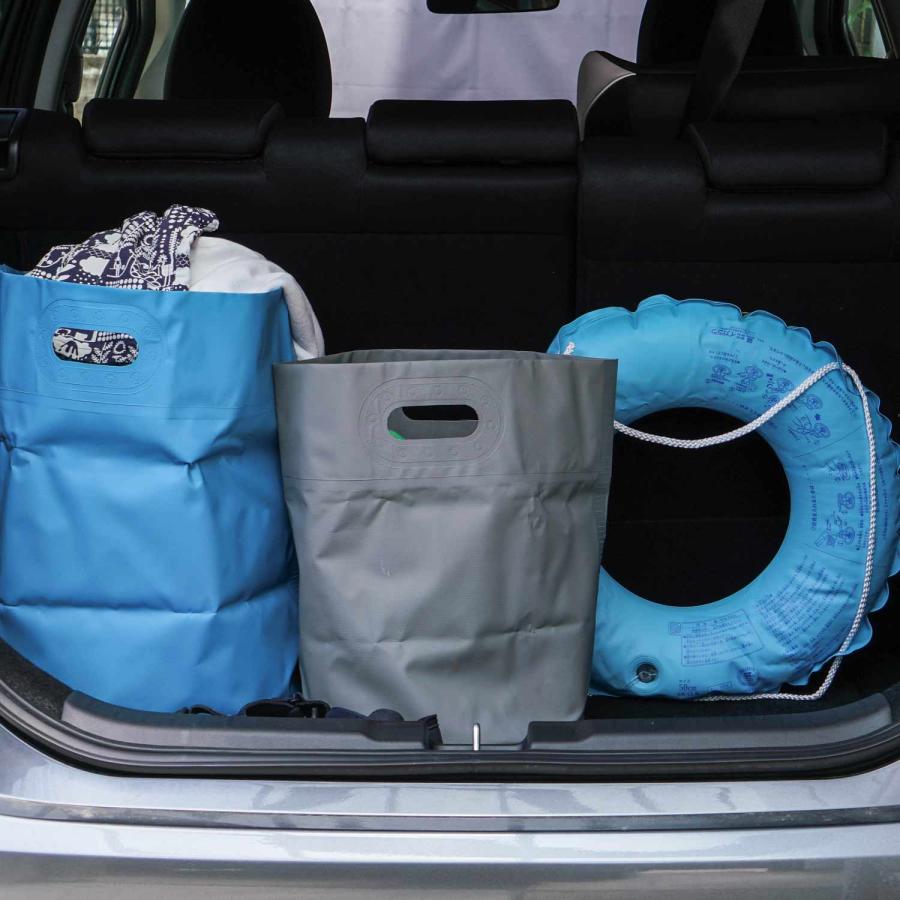 ランドリーバッグ タープバッグ ラウンド S 16L ターポリン ランドリーバスケット 折りたたみ 防水 洗濯かご キャンプ コンパクト 収納 バケツ プランターカバー | HIGHTIDE | 26