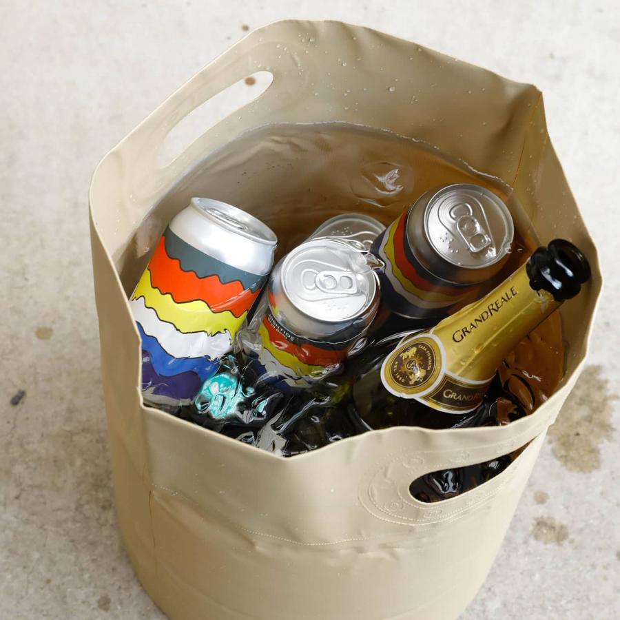 ランドリーバッグ タープバッグ ラウンド S 16L ターポリン ランドリーバスケット 折りたたみ 防水 洗濯かご キャンプ コンパクト 収納 バケツ プランターカバー | HIGHTIDE | 30