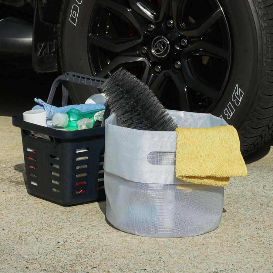 ランドリーバッグ タープバッグ ラウンド S 16L ターポリン ランドリーバスケット 折りたたみ 防水 洗濯かご キャンプ コンパクト 収納 バケツ プランターカバー | HIGHTIDE | 18