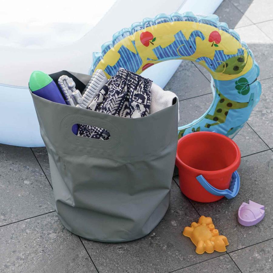 ランドリーバッグ タープバッグ ラウンド S 16L ターポリン ランドリーバスケット 折りたたみ 防水 洗濯かご キャンプ コンパクト 収納 バケツ プランターカバー | HIGHTIDE | 22