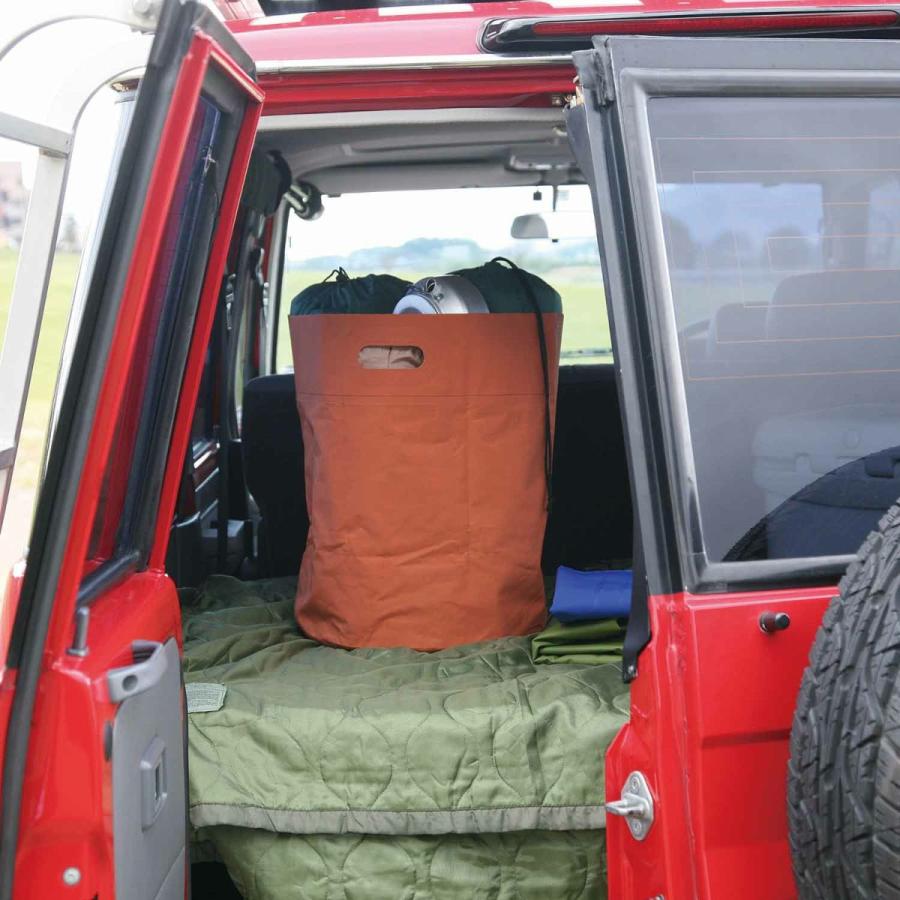 ランドリーバッグ タープバッグ ラウンド M 35L ランドリーバスケット ターポリン 折りたたみ 防水 洗濯かご キャンプ コンパクト 収納 ゴミ箱 プランターカバー | HIGHTIDE | 23