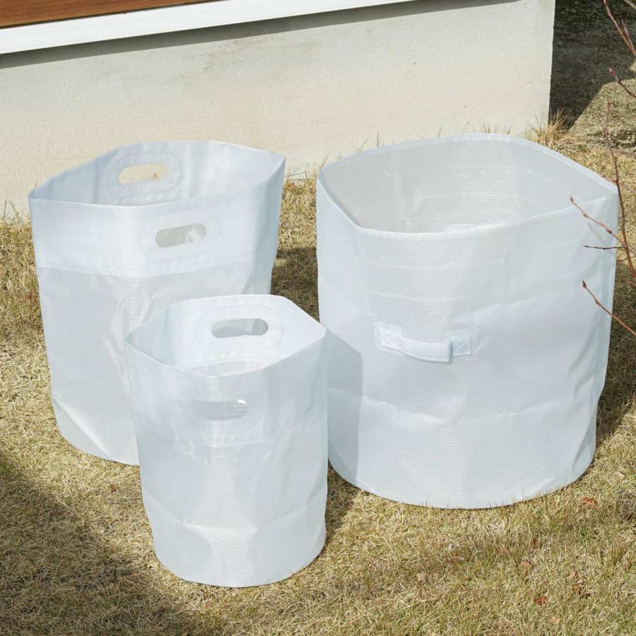 ランドリーバッグ タープバッグ ラウンド M 35L ランドリーバスケット ターポリン 折りたたみ 防水 洗濯かご キャンプ コンパクト 収納 ゴミ箱 プランターカバー | HIGHTIDE | 25