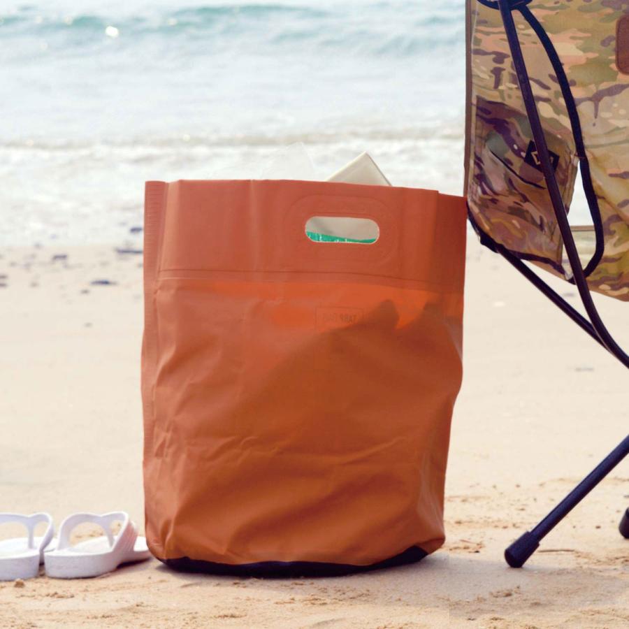 ランドリーバッグ タープバッグ ラウンド M 35L ランドリーバスケット ターポリン 折りたたみ 防水 洗濯かご キャンプ コンパクト 収納 ゴミ箱 プランターカバー | HIGHTIDE | 20