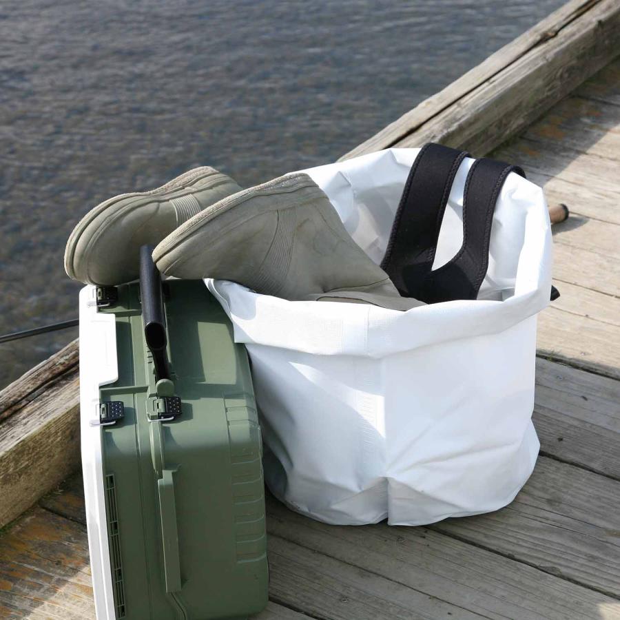 ランドリーバッグ タープバッグ ラウンド L 70L ターポリン ランドリーバスケット 折りたたみ 大容量 防水 洗濯かご キャンプ コンパクト 収納 プランターカバー | HIGHTIDE | 18